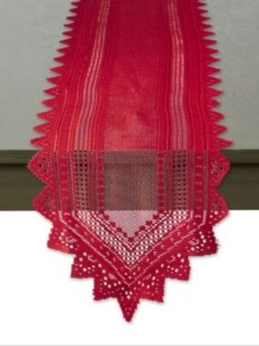 DII Red Nordic Lace Table Runner 14x72 | NWT |